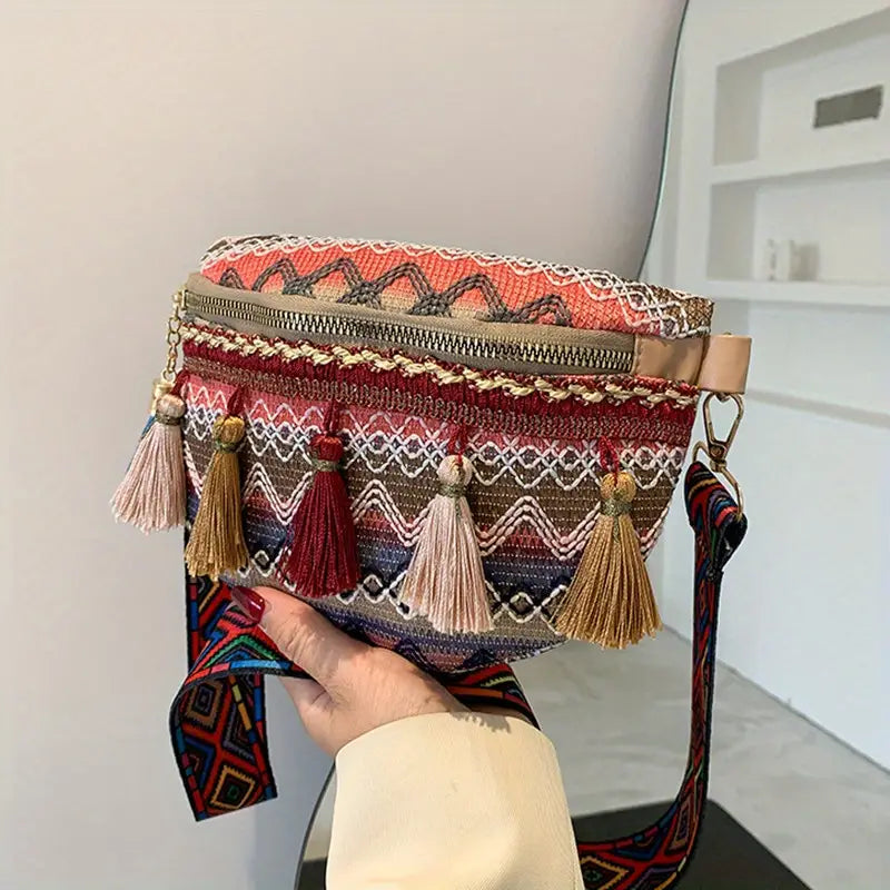 Torba na ramię damska – styl retro z frędzlami