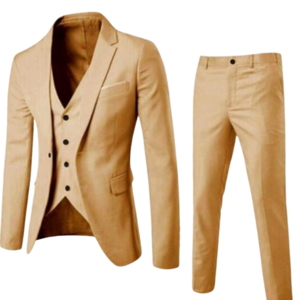 3-częściowy garnitur formalny z wyciętymi klapami dla mężczyzn 5