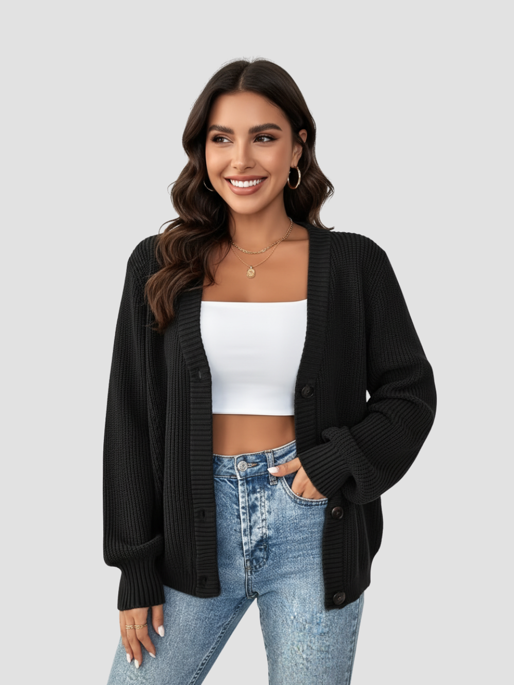ARELISE | DAMSKI DZIANINOWY KARDIGAN – PRZYJEMNA TEKSTURA I NIEWYMUSZONY STYL 8