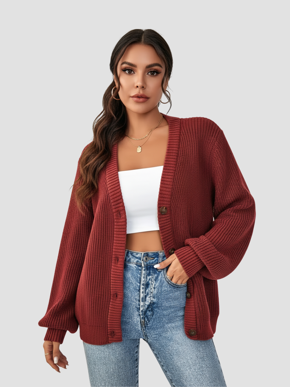 ARELISE | DAMSKI DZIANINOWY KARDIGAN – PRZYJEMNA TEKSTURA I NIEWYMUSZONY STYL 9