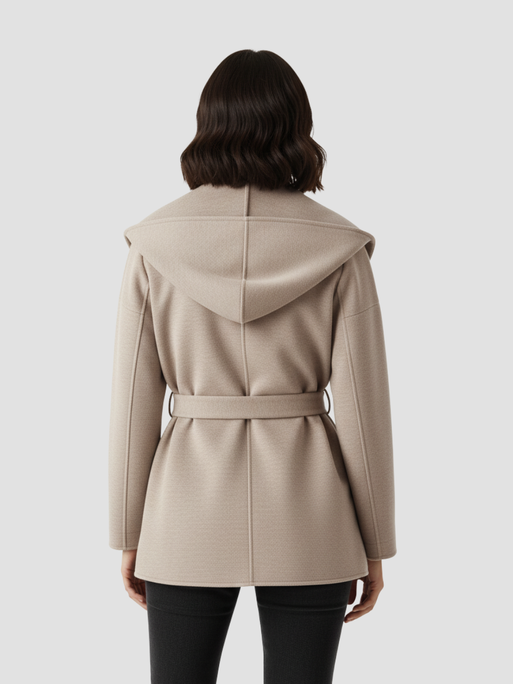 BELTRANA | KURTKA Z PASKIEM I KOŁNIERZEM Z KOPERTĄ – SUBTELNE CIEPŁO I NATURALNA WYRAFINOWANA 2