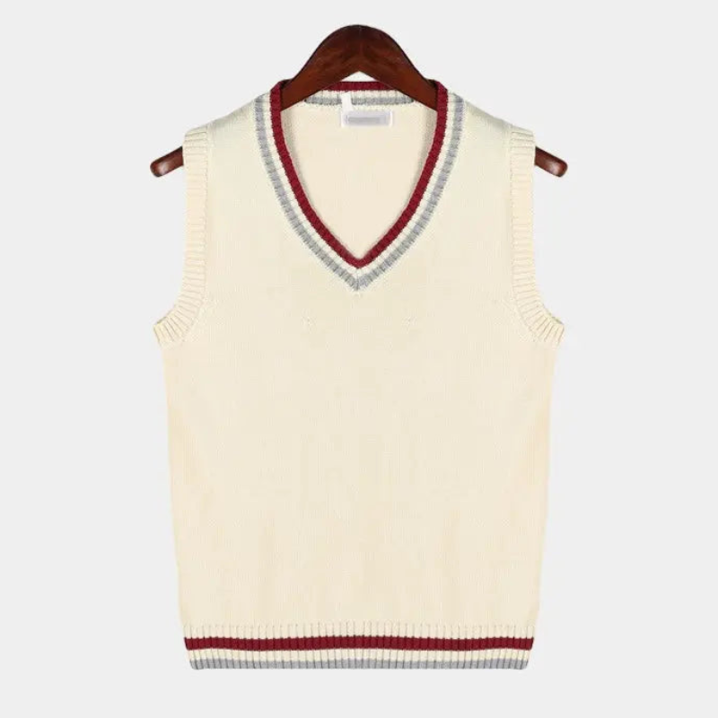 Bezrękawnik sweterkowy z kontrastowym wykończeniem dla mężczyzn 5