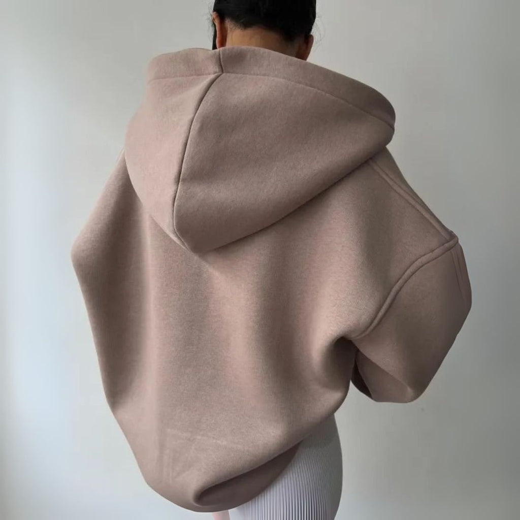 Bluza z kapturem i rozcięciem w serek dla kobiet 1