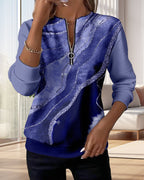 Bluza z zamkiem błyskawicznym i nadrukiem w stylu vintage 4