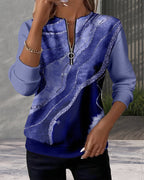 Bluza z zamkiem błyskawicznym i nadrukiem w stylu vintage 5