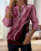 Bluza z zamkiem błyskawicznym i nadrukiem w stylu vintage 8