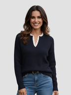 CLARA | SWETER DAMSKI | PRĄŻKOWANE DETALE I PONADCZASOWY STYL 0