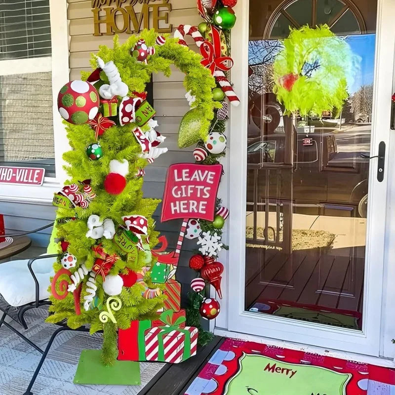 Choinka sztuczna z PVC w kształcie czapki Mikołaja, 90 cm/150 cm, dekoracja 3