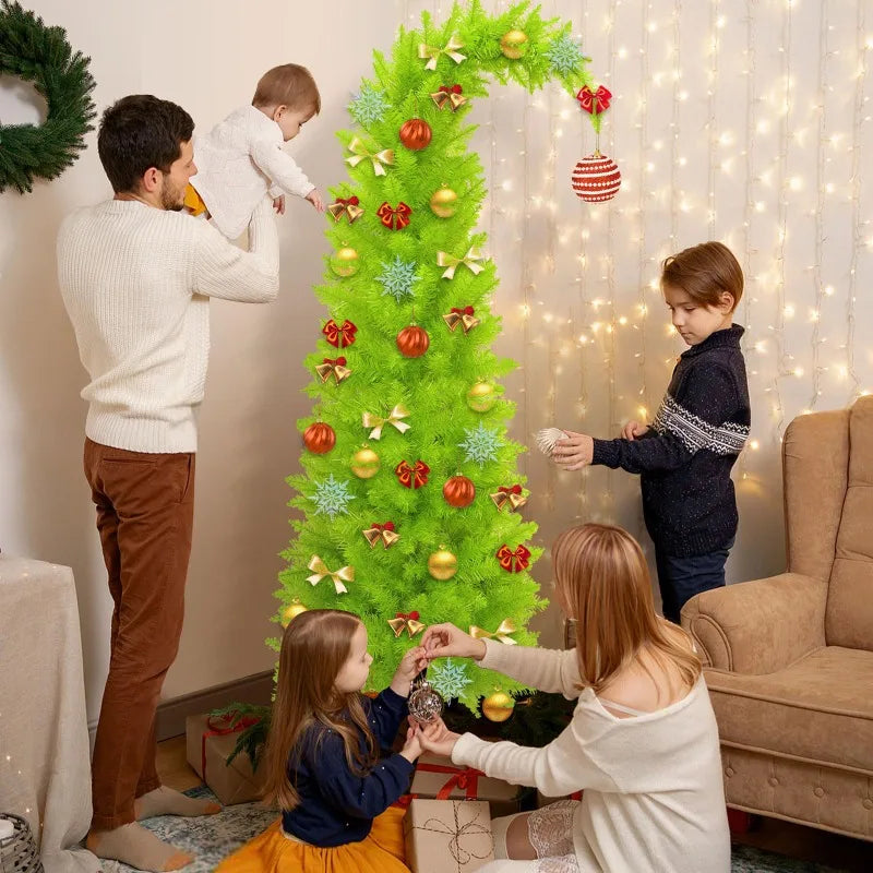 Choinka sztuczna z PVC w kształcie czapki Mikołaja, 90 cm/150 cm, dekoracja 7