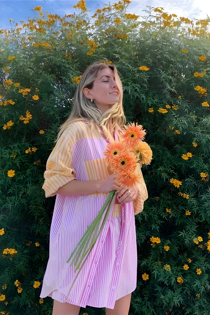 Damska Koszula w Paski i Szorty Zestaw Casualowy Lato