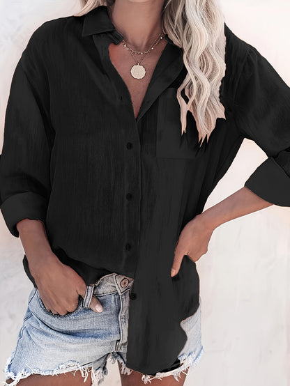 Damska bluzka koszulowa | Przewiewny oversizowy wygląd dla nowoczesnej lekkości | Amelie