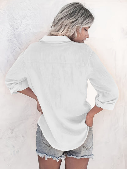 Damska bluzka koszulowa | Przewiewny oversizowy wygląd dla nowoczesnej lekkości | Amelie