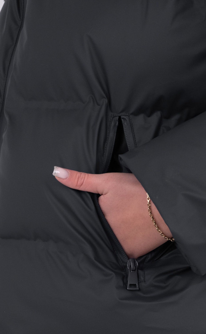 Damska pikowana kurtka oversize - Ciepła kurtka zimowa z kapturem