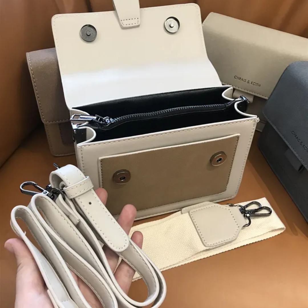 Damska torba crossbody z zamszowymi detalami - stylowa torba na ramię do użytku codziennego i rekreacyjnego