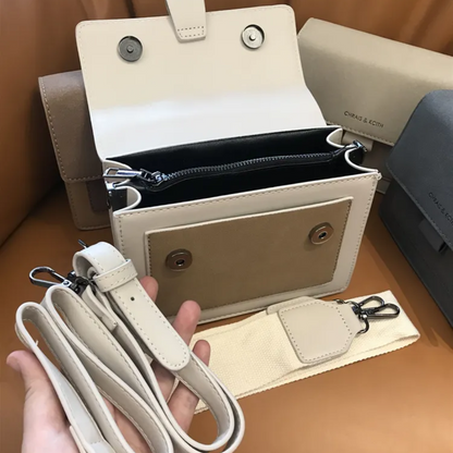 Damska torba crossbody z zamszowymi detalami - stylowa torba na ramię do użytku codziennego i rekreacyjnego