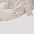 Damska kurtka z podszewką i paskiem | Krótkie okrycie wierzchnie z kapturem 5