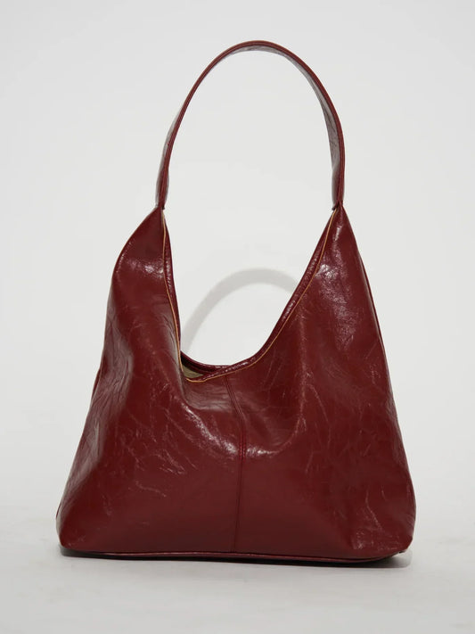 Damska skórzana torba hobo - Elegancka torba na ramię o ponadczasowym designie