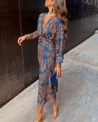 Damska sukienka boho z długim rękawem - niewymuszona elegancja