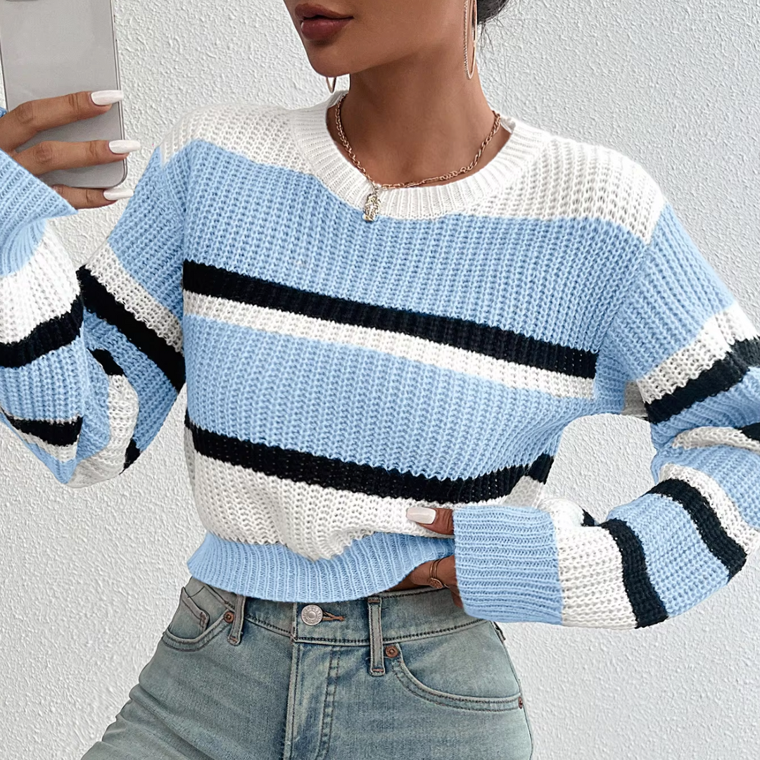 Damski Sweter w Paski – Komfort i Styl na Co Dzień
