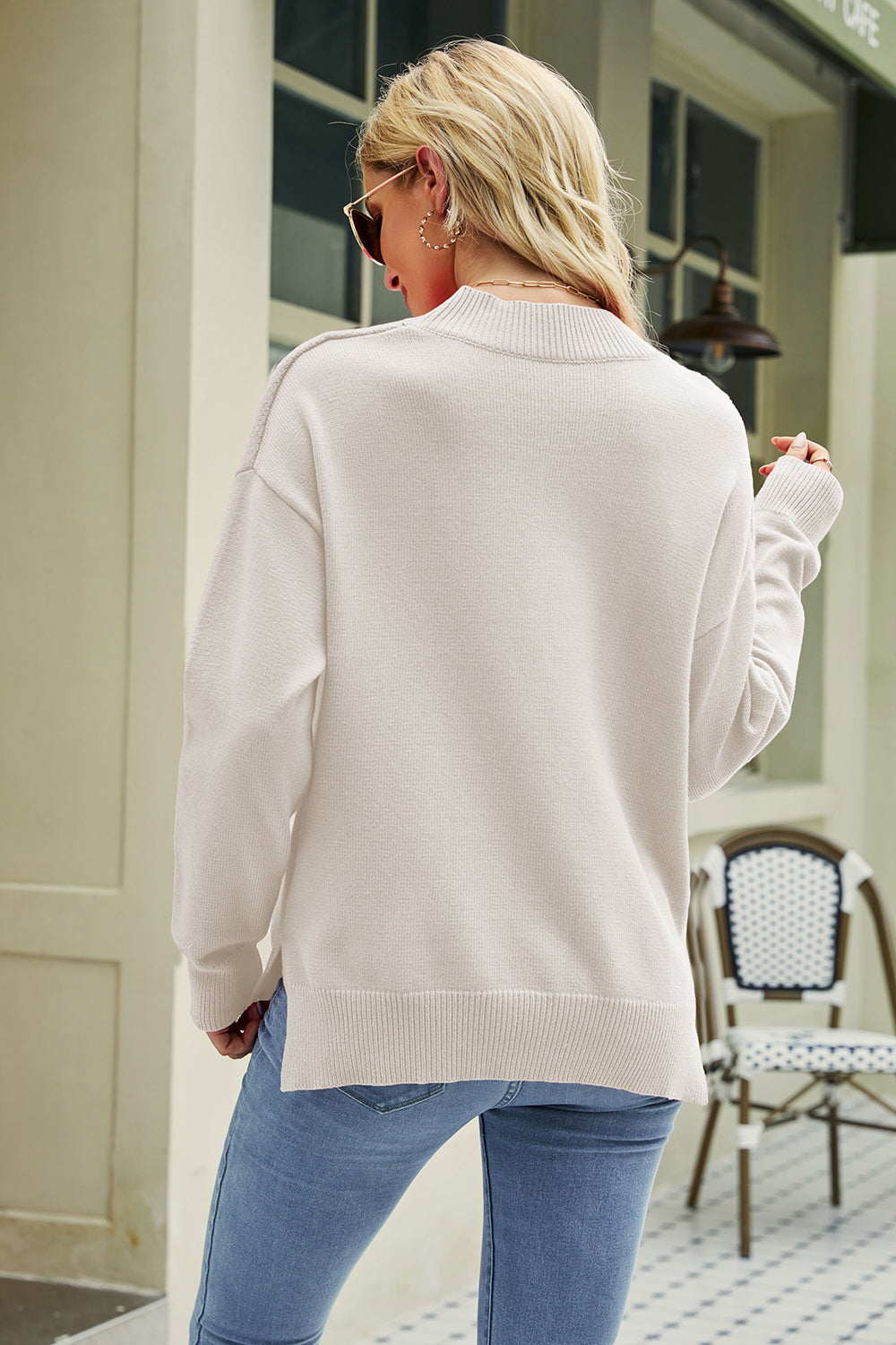 Damski sweter z nadrukiem ust – Modny i Wygodny