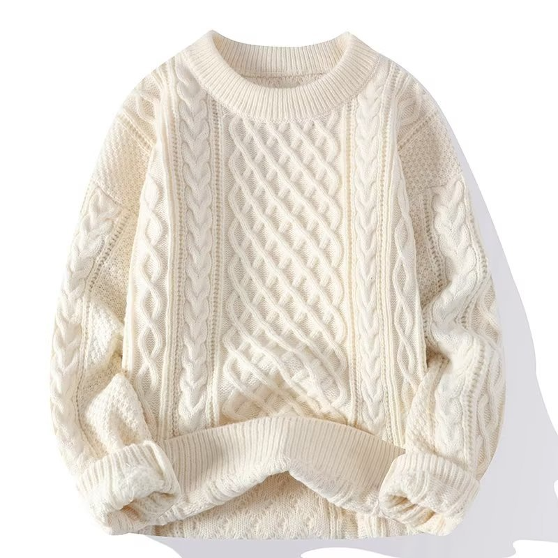 Damski sweter z dzianiny z wzorem w kable - Przytulny sweter oversize