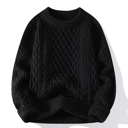 Damski sweter z dzianiny z wzorem w kable - Przytulny sweter oversize 1