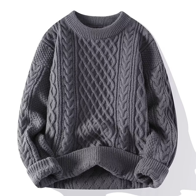 Damski sweter z dzianiny z wzorem w kable - Przytulny sweter oversize 4