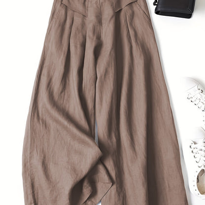 Damskie spodnie z szerokimi nogawkami | Przewiewny komfort na słoneczne dni | Pauline