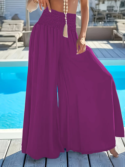 Damskie szerokie letnie spodnie | Przewiewny komfort na słoneczne dni | Siraya