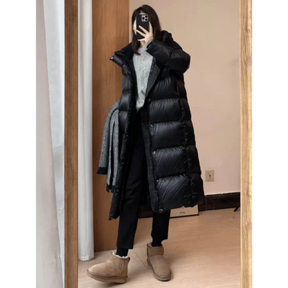 Długi, ocieplany płaszcz zimowy dla kobiet 6