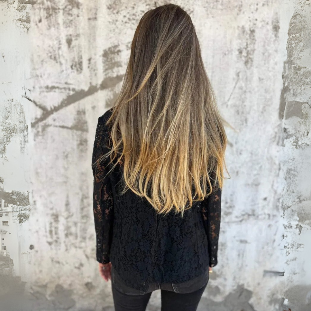 Długorękawa, przezroczysta marynarka damska 3