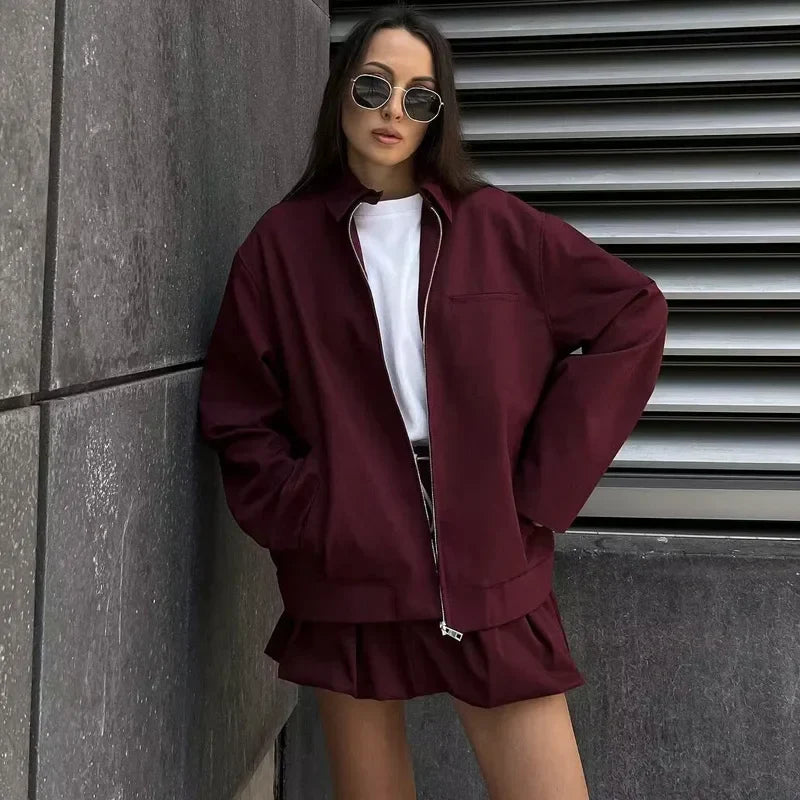 Donna | Damska minimalistyczna, elegancka, swobodna kurtka typu bomber 3