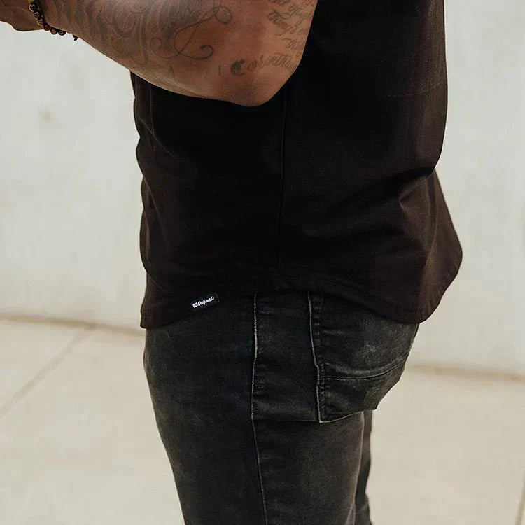 Dopasowana koszulka z krótkim rękawem męska – struktura panelowa, wyrafinowana powierzchnia 7