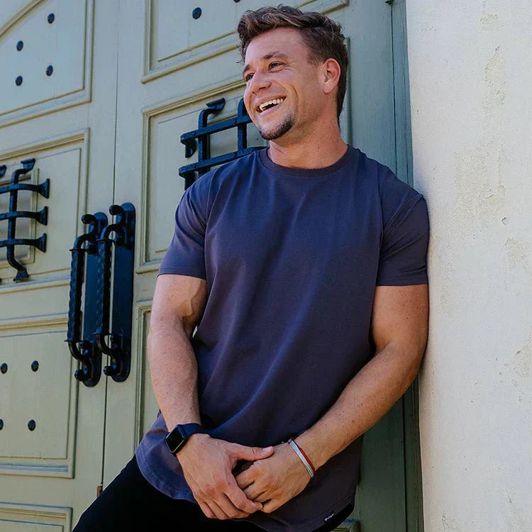 Dopasowana koszulka z krótkim rękawem męska – struktura panelowa, wyrafinowana powierzchnia 9