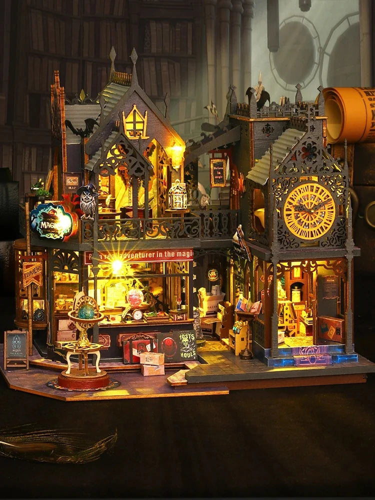 Duży domek dla lalek DIY w drewnianym pudełku – Miniaturowe meble i zabawki 6