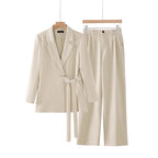 Dwuczęściowy komplet garniturowy z marynarką i paskiem dla kobiet 2