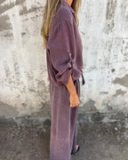 Dwuczęściowy komplet wypoczynkowy dla kobiet – teksturowana powierzchnia i luźny krój 6