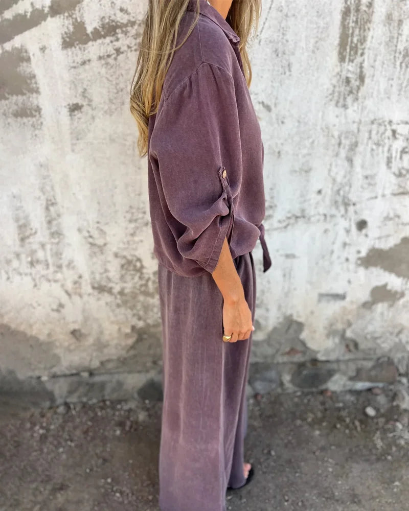 Dwuczęściowy komplet wypoczynkowy dla kobiet – teksturowana powierzchnia i luźny krój 6