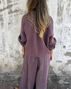 Dwuczęściowy komplet wypoczynkowy dla kobiet – teksturowana powierzchnia i luźny krój 8