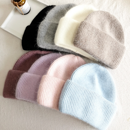 Dzianinowa czapka beanie w jednolitym kolorze dla kobiet 2