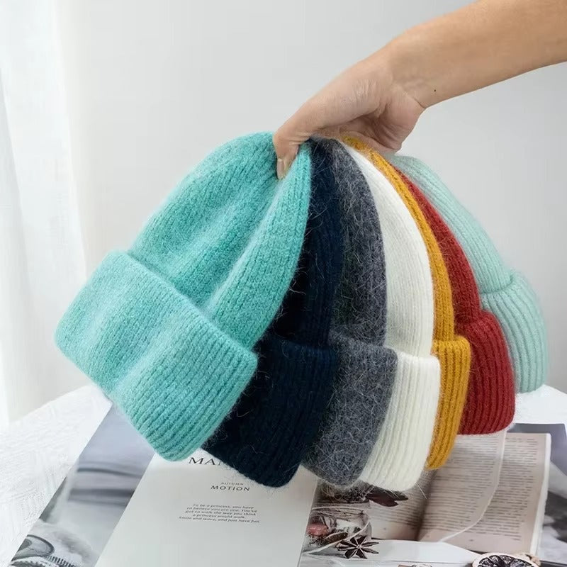 Dzianinowa czapka beanie w jednolitym kolorze dla kobiet 3