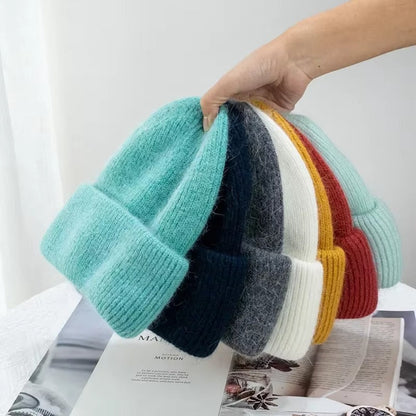 Dzianinowa czapka beanie w jednolitym kolorze dla kobiet 3