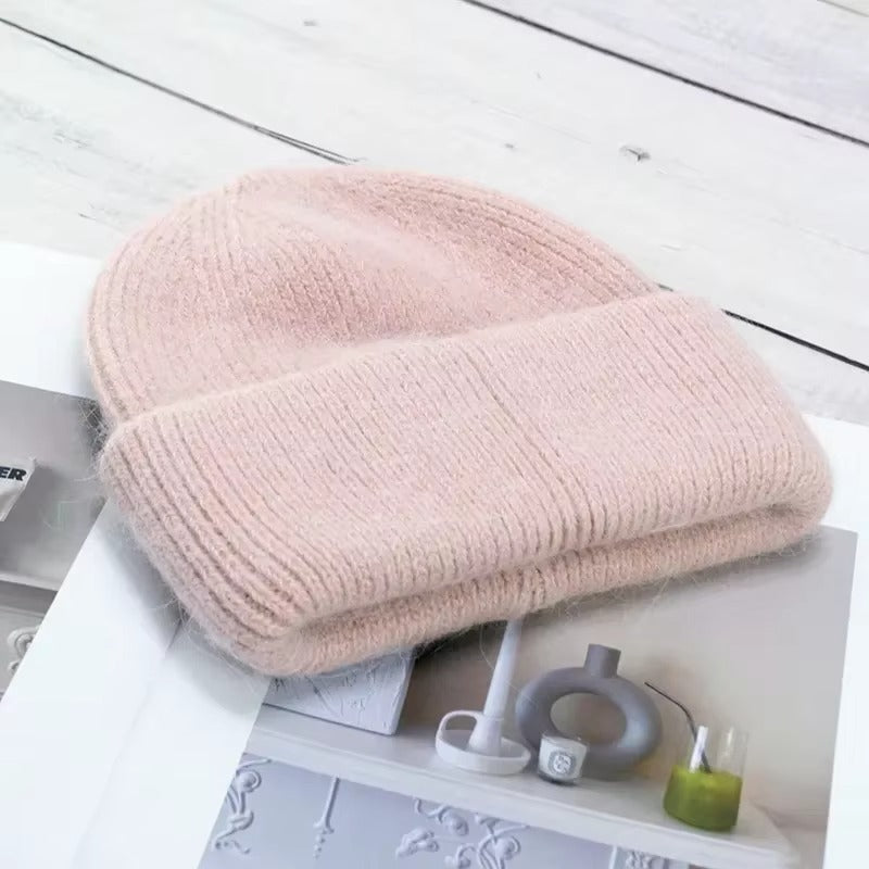 Dzianinowa czapka beanie w jednolitym kolorze dla kobiet 9