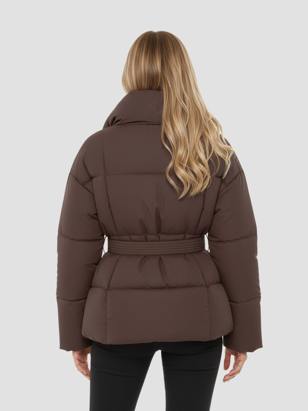 ELOWYNNE | Damski płaszcz zimowy z paskiem – przytulna elegancja i nowoczesny kołnierz 2