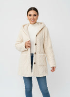 ELUNARA | DAMSKA DZIANINOWA KURTKA Z KAPTUREM – NATURALNE CIEPŁO I RĘCZNIE WYKONANY UROK 0