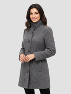 EULENA | DAMSKI PŁASZCZ Z WYSOKIM KOŁNIERZEM – CZYSTA ELEGANCJA I LEKKI PŁASZCZ 0