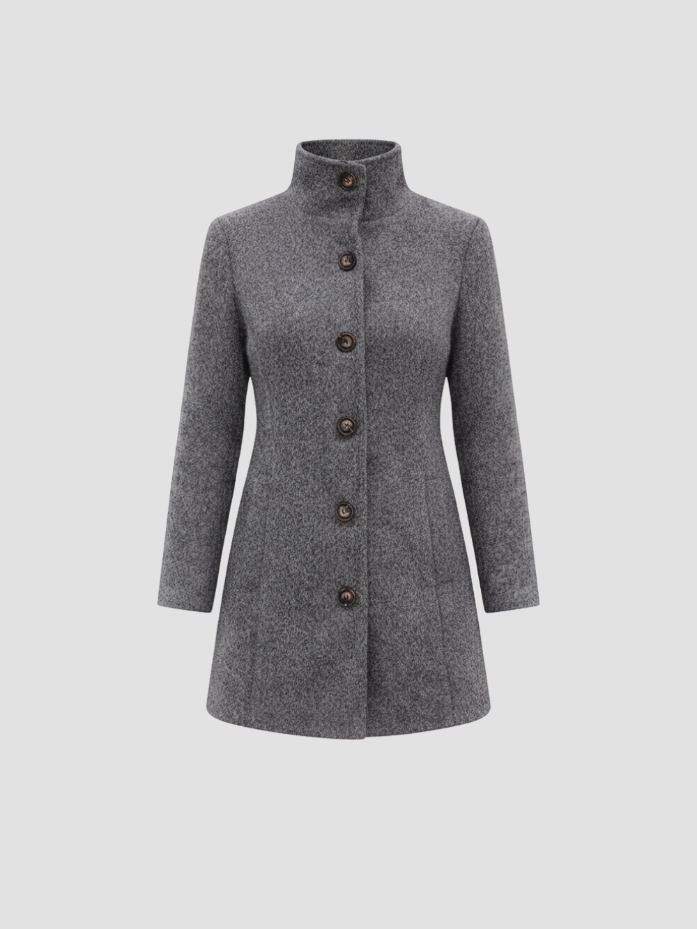 EULENA | DAMSKI PŁASZCZ Z WYSOKIM KOŁNIERZEM – CZYSTA ELEGANCJA I LEKKI PŁASZCZ 1