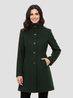 EULENA | DAMSKI PŁASZCZ Z WYSOKIM KOŁNIERZEM – CZYSTA ELEGANCJA I LEKKI PŁASZCZ 14