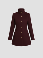 EULENA | DAMSKI PŁASZCZ Z WYSOKIM KOŁNIERZEM – CZYSTA ELEGANCJA I LEKKI PŁASZCZ 3