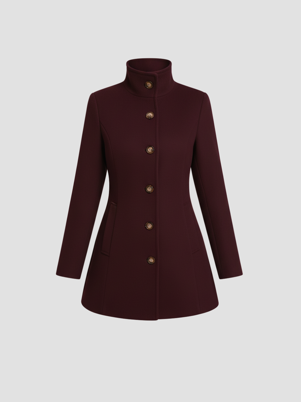 EULENA | DAMSKI PŁASZCZ Z WYSOKIM KOŁNIERZEM – CZYSTA ELEGANCJA I LEKKI PŁASZCZ 3